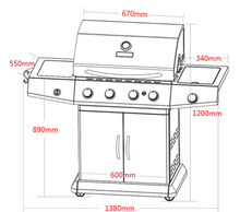 Load image into Gallery viewer, Gas BBQ Deluxe - 4+1 Burners - Hong Kong Rooftop Party