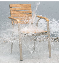 Load image into Gallery viewer, Aluminum Light Brown Polywood Dining Set, 2 Chairs 80cm Table - Hong Kong Rooftop Party