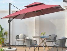 Load image into Gallery viewer, Resort Side-Pole Marble Base Umbrella, Red - Hong Kong Rooftop Party