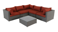 Load image into Gallery viewer, L Shape Sofa Set, Red Cushions - Hong Kong Rooftop Party