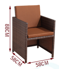 Load image into Gallery viewer, Patio Family 4 Chair Dining set, White cushions, Black Rattan - Hong Kong Rooftop Party