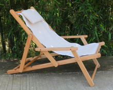 Load image into Gallery viewer, Wood Lounger with Armrests, Multiple colors - Hong Kong Rooftop Party