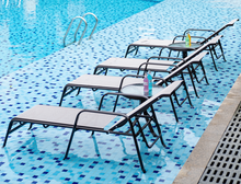 Load image into Gallery viewer, Brown Aluminum Sunbed, Beige Canvas - Hong Kong Rooftop Party