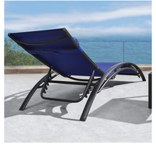 Load image into Gallery viewer, Aluminum Blue Sunbed Pair Set, with Table - Hong Kong Rooftop Party