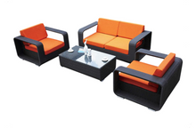 Load image into Gallery viewer, Stanley Lounge Sofa Set, Orange Cushions - Hong Kong Rooftop Party
