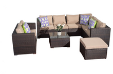 Load image into Gallery viewer, Super Family Sofa Set, Black or Brown Rattan - Hong Kong Rooftop Party