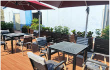 Load image into Gallery viewer, Aluminum Black Polywood Dining Set, 4 Chairs 120cm Table - Hong Kong Rooftop Party