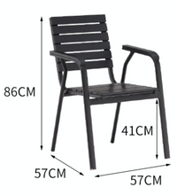 Load image into Gallery viewer, Aluminum Black Polywood Dining Set, 6 Chairs 120cm Table - Hong Kong Rooftop Party