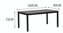 Load image into Gallery viewer, Aluminum Black Polywood Dining Set, 4 Chairs 160cm Table - Hong Kong Rooftop Party