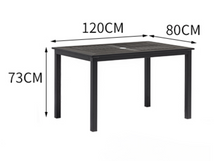 Load image into Gallery viewer, Aluminum Black Polywood Dining Set, 4 Chairs 120cm Table - Hong Kong Rooftop Party