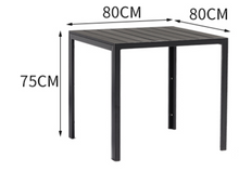 Load image into Gallery viewer, Aluminum Black Polywood Dining Set, 2 Chairs 80cm Table - Hong Kong Rooftop Party
