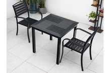 Load image into Gallery viewer, Aluminum Black Polywood Dining Set, 2 Chairs 80cm Table - Hong Kong Rooftop Party