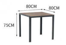 Load image into Gallery viewer, Aluminum Brown Polywood Dining Set, 4 Chairs 80cm Table - Hong Kong Rooftop Party