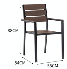 Load image into Gallery viewer, Aluminum Brown Polywood Dining Set, 6 Chairs 160cm Table - Hong Kong Rooftop Party