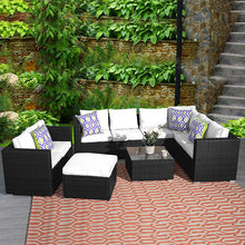 Load image into Gallery viewer, Super Family Sofa Set, Black or Brown Rattan - Hong Kong Rooftop Party