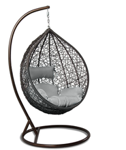 Load image into Gallery viewer, Black Swing Chair, Grey cushions - Hong Kong Rooftop Party