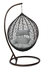 Load image into Gallery viewer, Black Swing Chair, Grey cushions - Hong Kong Rooftop Party