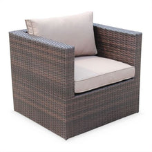 Load image into Gallery viewer, Super Chill Sofa Set, Beige Cushions, Brown Rattan - Hong Kong Rooftop Party