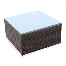 Load image into Gallery viewer, Corner Sofa Set, Beige Cushions, Brown Rattan - Hong Kong Rooftop Party