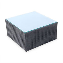 Load image into Gallery viewer, Corner Sofa Set, White Cushions, Black Rattan - Hong Kong Rooftop Party