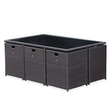 Load image into Gallery viewer, Patio Family 6 Chair Dining set, White cushions, Brown Rattan - Hong Kong Rooftop Party