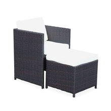 Load image into Gallery viewer, Patio Family 6 Chair Dining set, White cushions, Brown Rattan - Hong Kong Rooftop Party