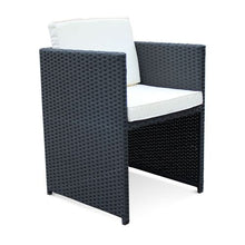 Load image into Gallery viewer, Patio Family 6 Chair Dining set, White cushions, Black Rattan - Hong Kong Rooftop Party