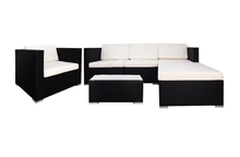 Load image into Gallery viewer, Super Chill Sofa Set, Beige Cushions, Brown Rattan - Hong Kong Rooftop Party