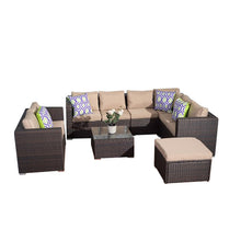 Load image into Gallery viewer, Super Family Sofa Set, Black or Brown Rattan - Hong Kong Rooftop Party
