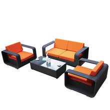 Load image into Gallery viewer, Stanley Lounge Sofa Set, Orange Cushions - Hong Kong Rooftop Party
