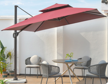 Load image into Gallery viewer, Resort Side-Pole Marble Base Umbrella, Red - Hong Kong Rooftop Party
