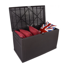 Load image into Gallery viewer, Outdoor Storage Box Rattan, Brown - Hong Kong Rooftop Party
