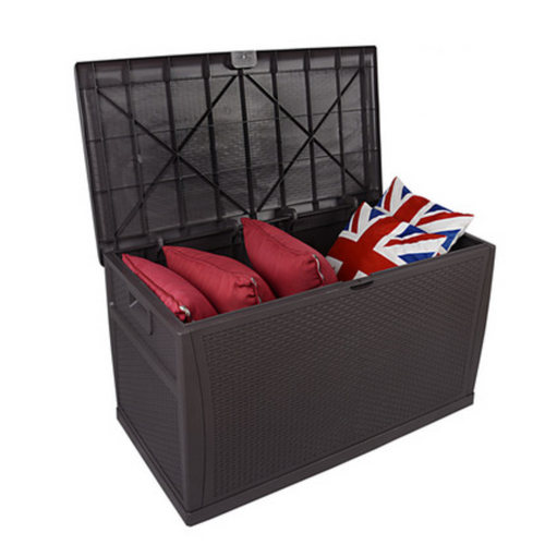 Outdoor Storage Box Rattan, Brown - Hong Kong Rooftop Party