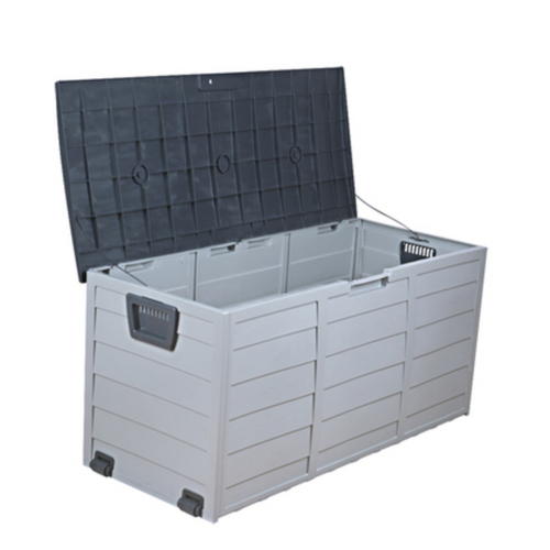 Outdoor Storage Box Plastic Wood, Grey - Hong Kong Rooftop Party