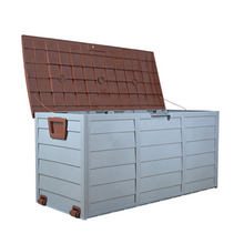 Load image into Gallery viewer, Outdoor Storage Box Plastic Wood, Brown - Hong Kong Rooftop Party
