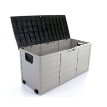 Load image into Gallery viewer, Outdoor Storage Box Plastic Wood, Black - Hong Kong Rooftop Party
