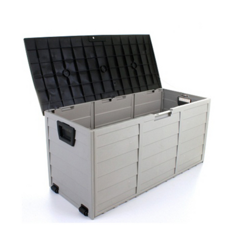 Outdoor Storage Box Plastic Wood, Black - Hong Kong Rooftop Party