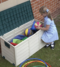 Load image into Gallery viewer, Outdoor Storage Box Plastic Wood, Brown - Hong Kong Rooftop Party
