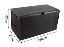 Load image into Gallery viewer, Outdoor Storage Box Rattan, Black - Hong Kong Rooftop Party
