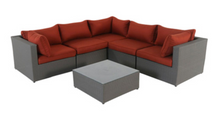 Load image into Gallery viewer, L Shape Sofa Set, Red Cushions - Hong Kong Rooftop Party
