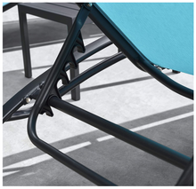 Load image into Gallery viewer, Aluminum Turquoise Sunbed Pair Set, with Table - Hong Kong Rooftop Party
