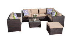 Load image into Gallery viewer, Super Family Sofa Set, Black or Brown Rattan - Hong Kong Rooftop Party
