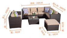 Load image into Gallery viewer, Super Family Sofa Set, Black or Brown Rattan - Hong Kong Rooftop Party
