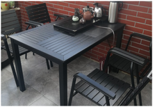 Load image into Gallery viewer, Aluminum Black Polywood Dining Set, 6 Chairs 160cm Table - Hong Kong Rooftop Party
