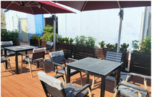 Load image into Gallery viewer, Aluminum Black Polywood Dining Set, 4 Chairs 120cm Table - Hong Kong Rooftop Party
