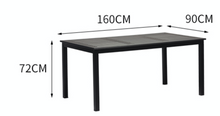 Load image into Gallery viewer, Aluminum Black Polywood Dining Set, 4 Chairs 160cm Table - Hong Kong Rooftop Party
