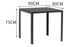 Load image into Gallery viewer, Aluminum Black Polywood Dining Set, 2 Chairs 80cm Table - Hong Kong Rooftop Party
