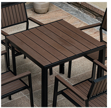 Load image into Gallery viewer, Aluminum Brown Polywood Dining Set, 2 Chairs 80cm Table - Hong Kong Rooftop Party
