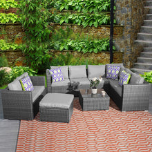 Load image into Gallery viewer, Super Family Sofa Set, Black or Brown Rattan - Hong Kong Rooftop Party
